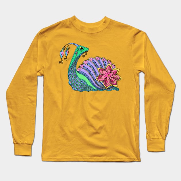 Colorful Snail Long Sleeve T-Shirt by AlondraHanley